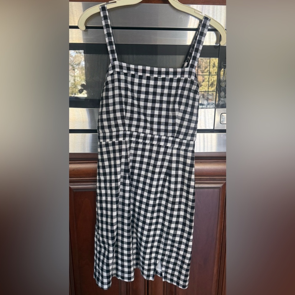 Abercrombie & Fitch Black and White Gingham A-Line Dress